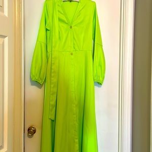 Maxi Dress Bright Green with Belt
